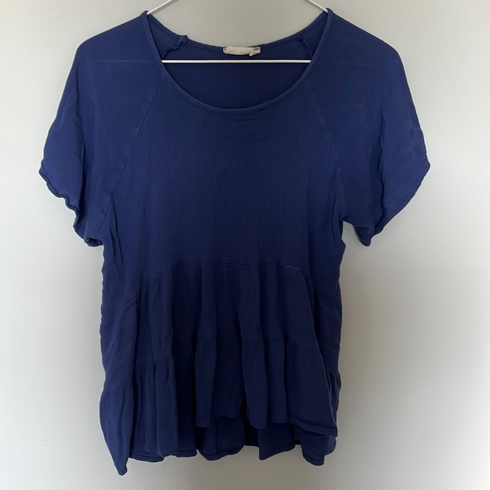 SMALL ALTAR’D STATE BLUE FLOWY TOP